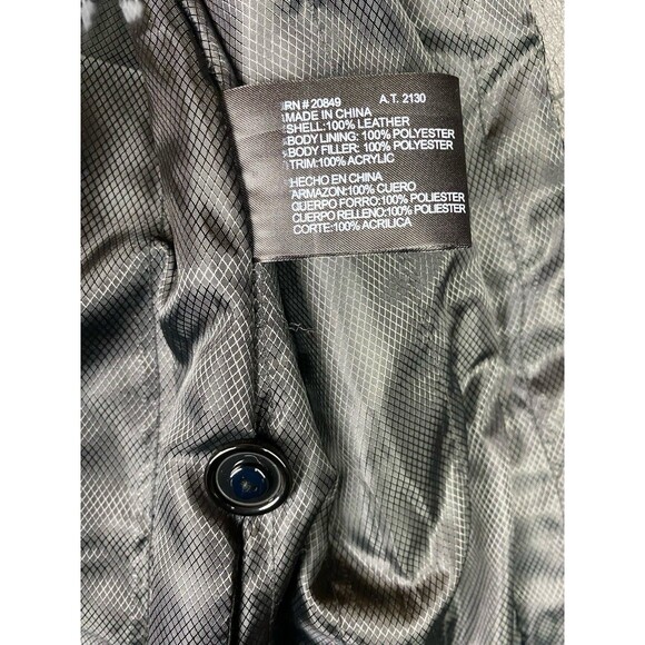 Women's Long Black Leather Trench Coat Faux Fur Trim Excelled Collection Size L - Picture 8 of 12